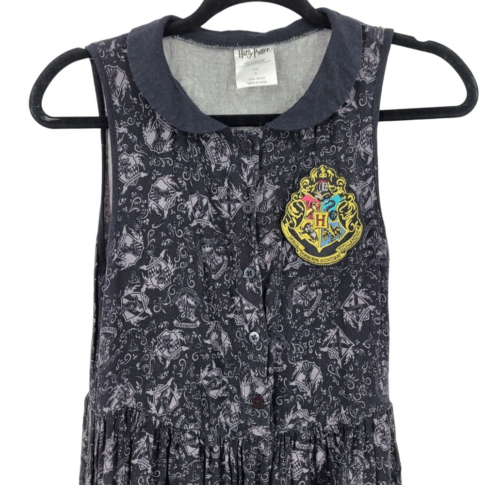 Harry Potter Hogwart's Sleeveless Dress Sz S Black Costume Cosplay Goth Grunge